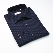 Camicia blu slim collo francese 4400